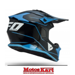 CASCO UFO INTREPID BLACK AND LIGHT BLUE HELMET