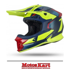 CASCO UFO INTREPID BLUE RED AND NEON YELLOW HELMET - comprar online