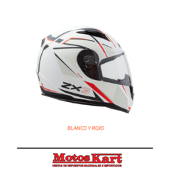 CASCO HAWK ZX3 BLANCO Y ROJO