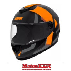 CASCO HAWK RS1 FULL NEGRO NARANJA MATE - comprar online