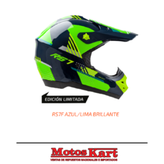 CASCO HAWK CROSS RS7 AZUL / LIMA BRILLANTE (EDICIÓN LIMITADA)