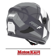 CASCO HAWK RS1 FULL GREY BLANCO BRILLANTES