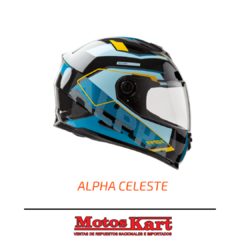 CASCO HAWK RS1 ALPHA NEGRO CELESTE BRILLANTE