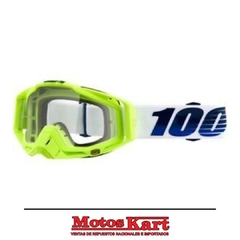 ANTIPARRA 100% RACECRAFT GP21 YELLOW FLUO - CLEAR LENS