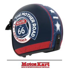 CASCO HAWK 721 RUTA 66 AZUL MATE - comprar online