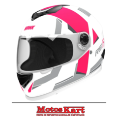 CASCO HAWK RS1 FULL BLANCO FUCSIA MATE