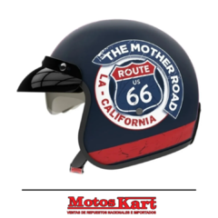 CASCO HAWK 721 RUTA 66 AZUL MATE en internet