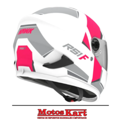 CASCO HAWK RS1 FULL BLANCO FUCSIA MATE - comprar online