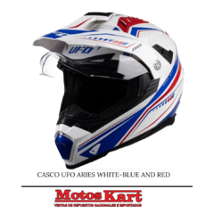 CASCO UFO ARIES WHITE-BLUE AND RED - comprar online