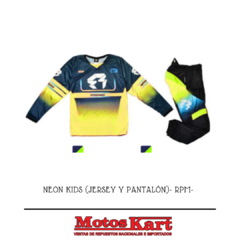 CONJUNTO CROSS NEON KIDS (JERSEY + PANTALÓN)