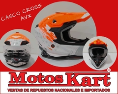 CASCO CROSS AVX FS 607 NARANJA BLANCO BRILLANTE - comprar online