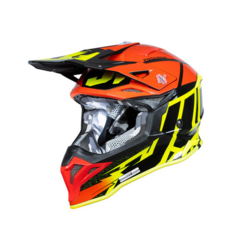 CASCO JUST 1 J39 POSEIDON NEGRO / FLUO / ROJO MATE