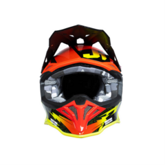 CASCO JUST 1 J39 POSEIDON NEGRO / FLUO / ROJO MATE - comprar online