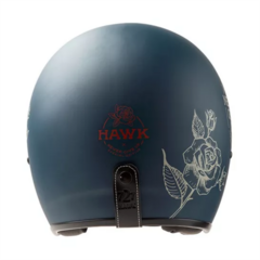 CASCO HAWK 721 NEVER GIVE UP AZUL MATE - MotosKart