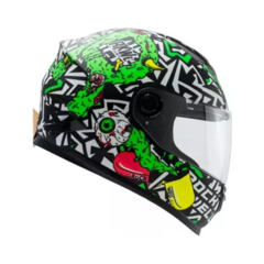 CASCO INTEGRAL ROCKWELL 929 ZOMBIE BLANCO VERDE FLUO