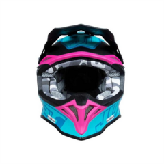 CASCO JUST 1 J39 THRUSTER NEGRO / AZUL PETROL / FUXIA MATE - comprar online