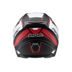 CASCO MAC BASS FFM67 ZEPELIN MATT BLANCO/ROJO/NEGRO - MotosKart