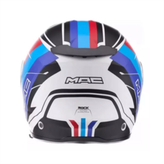 CASCO MAC ROCK FLOYD MATE WHITE BLUE - comprar online