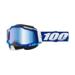 ANTIPARRA 100% RACECRAFT 2 SNOWMOBILE - SKI / SNOWBOARD - BLUE - MIRROR BLUE LENS