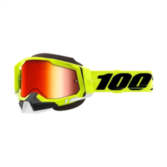 ANTIPARRA 100% RACECRAFT 2 SNOWMOBILE SKI /SNOWBOARD FLUO YELLOW MIRROR RED LENS