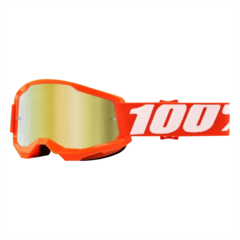 ANTIPARRA 100% STRATA 2 YOUTH - NIÑO GOGGLE ORANGE - MIRROR GOLD