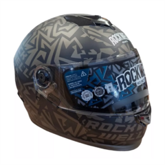 CASCO INTEGRAL ROCKWELL 929 ZOMBIE PLAIN DORADO MET/NEGRO MATE - comprar online