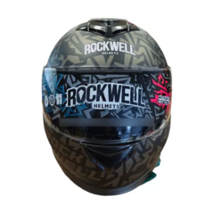 CASCO INTEGRAL ROCKWELL 929 ZOMBIE PLAIN DORADO MET/NEGRO MATE en internet