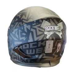 CASCO INTEGRAL ROCKWELL 929 ZOMBIE PLAIN DORADO MET/NEGRO MATE - MotosKart