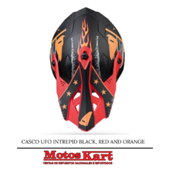 CASCO UFO INTREPID BLACK, RED AND ORANGE - comprar online