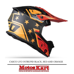 CASCO UFO INTREPID BLACK, RED AND ORANGE