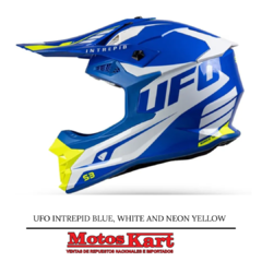 CASCO UFO INTREPID BLUE, WHITE AND NEON YELLOW - comprar online