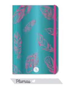 LIBRETA 9,5X13 BINDER METAL PLUMAS [1009B]