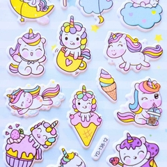 STICKER UNICORNIO/DULCES C/RELIEVE [25597] en internet