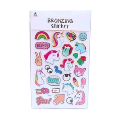 STICKER UNICORNIO C/BRILLO 22X15CM [25608] - tienda online