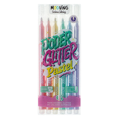 COLORING - MARCADORES GLITTER PASTEL X 6 [3021606]