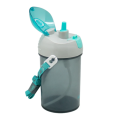 BOTELLA KIDO C/BOTON Y CORREA 350ML ANTI DERRAME LIBRE DE BPA [K276902]