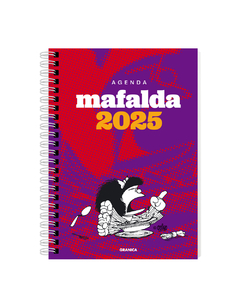 AGENDA MAFALDA 2025 13,5X19,3 SV ANILLADA FEMINISTA VIOLETA-ROJO [544391-25]