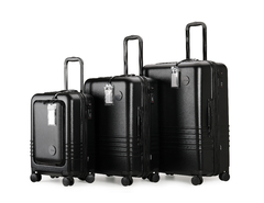 SET X3 VALIJA VERMONT - BLACK - 20" 24" 28" CANDADO CON CLAVE Y CIERRE ABS CERTIFICADO [L01BLACK]