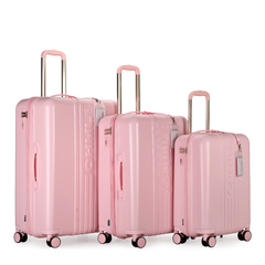 SET X3 VALIJA CALIFORNIA - PINK - 20" 24" 28" CANDADO CON CLAVE Y CIERRE ABS CERTIFICADO [L03PINK]