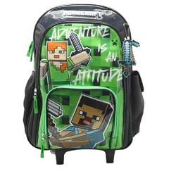 MOCHILA MINECRAFT 18" DE 23,5 L CON CARRO [MI215]