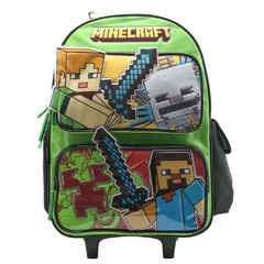 MOCHILA MINECRAFT 18" DE 23,5 L CON CARRO [MI217]