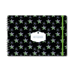 NOTEBOOK PLANNER ANILLADO 17,5X25 NEGRO NEON PERPETUO [8016G]