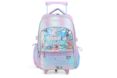 MOCHILA FANTASÍA LENTEJUELAS RAINBOW CARRO 18" - LIGHT PURPLE [TR133]