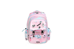 MOCHILA TRAMA MULTIBOLSILLO VELCRO ESPALDA 17" - CAT PINK AQUA [TR140]