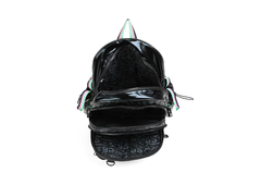 MOCHILA FANTASÍA SOLAPA GLITTER CONFETTI ESPALDA 17" - BLACK [TR155] - comprar online