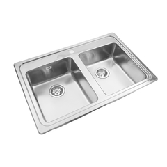 PILETA COCINA DOBLE 304 QUADRA Q 84 A (83.8X55.9X17.5) JOHNSON - tienda online