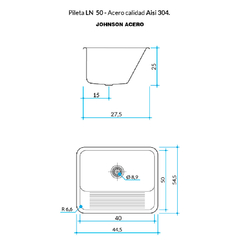 PILETA 304 LN 50 (50X40X26) JOHNSON en internet