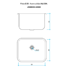 PILETA 304 G 50 (50X40X26) JOHNSON en internet