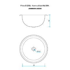 PILETA VANITORY LISA O 250L (25X12) JOHNSON - comprar online