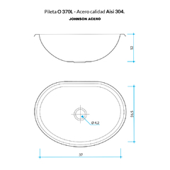 PILETA VANITORY LISA OV 370L (37X26.5X12) JOHNSON en internet